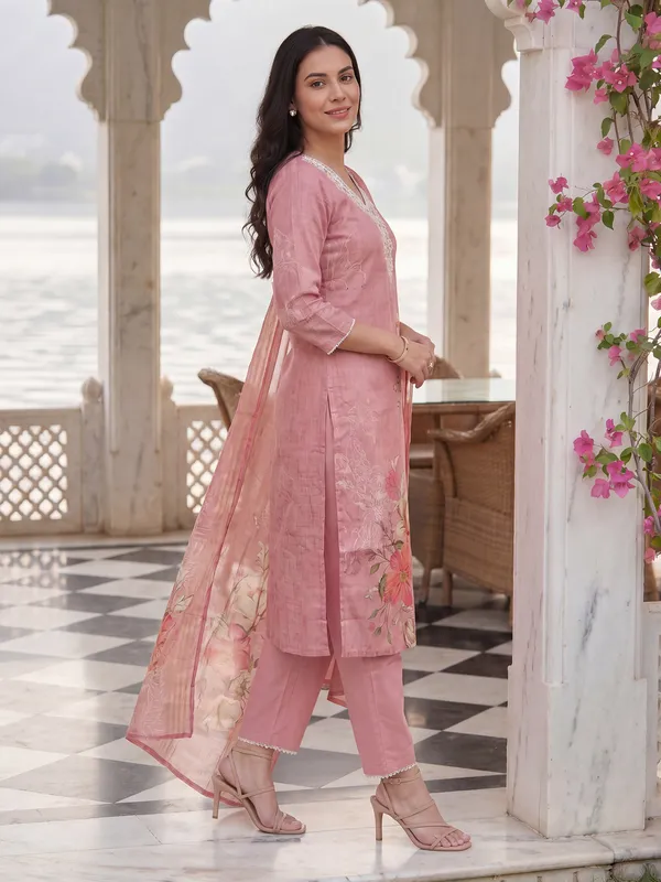 Pink_Embroidered_Linen_Kurta_Trouser_Dupatta_Set