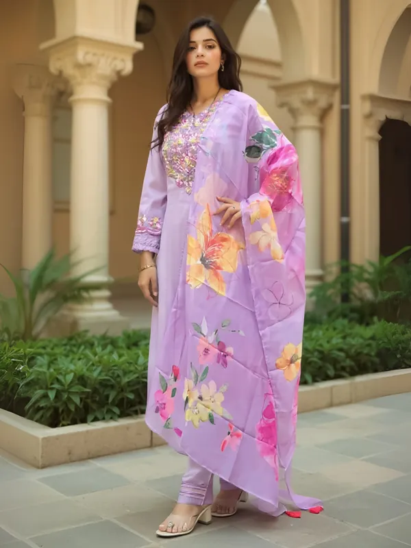 Purple_Embroidered_Cotton_Blend_Kurta_Trouser_Dupatta_Set