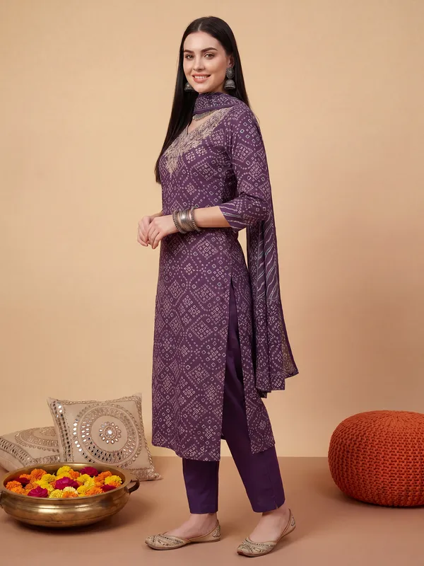 Purple_Embroidered_Pure_Cotton_Kurta_Trouser_Dupatta_Set