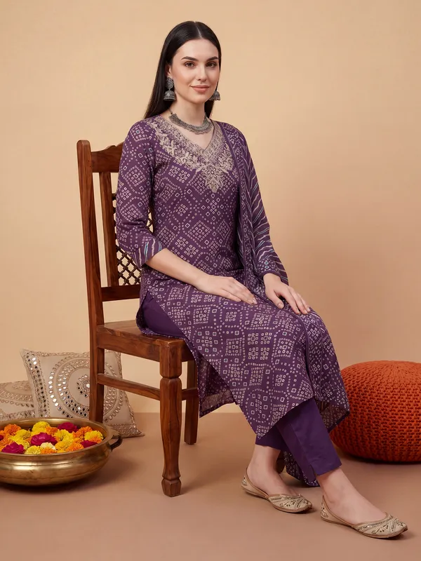 Purple_Embroidered_Pure_Cotton_Kurta_Trouser_Dupatta_Set