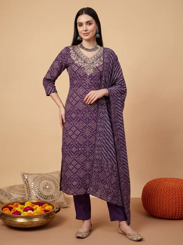 Purple_Embroidered_Pure_Cotton_Kurta_Trouser_Dupatta_Set