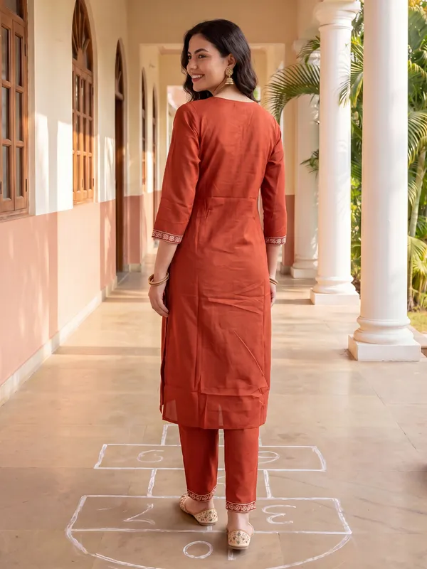 Orange_Printed_Pure_Cotton_Kurta_Trouser_Dupatta_Set