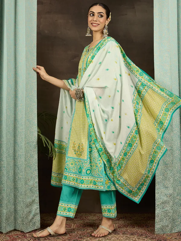 Sea_Green_Embroidered_Pure_Cotton_Kurta_Trouser_Dupatta_Set