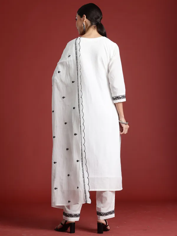 White_Embroidered_Straight_Kurta_Trousers_With_Dupatta_Set