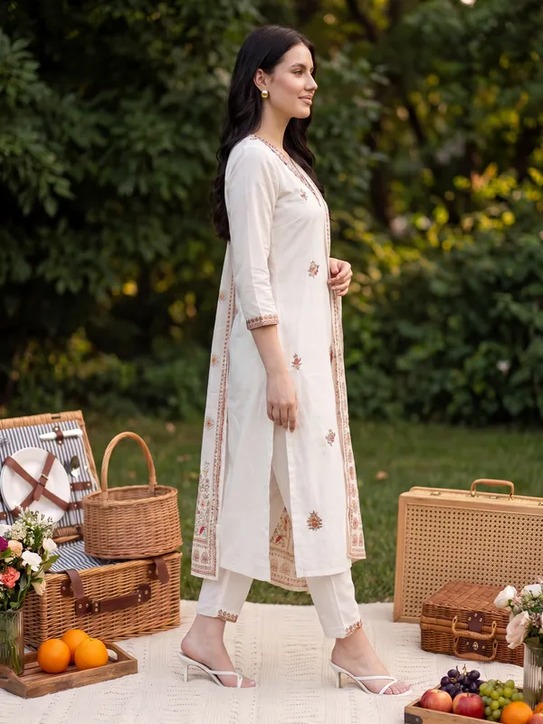 White_Embroidered_Straight_Kurta_Trousers_With_Dupatta_Set