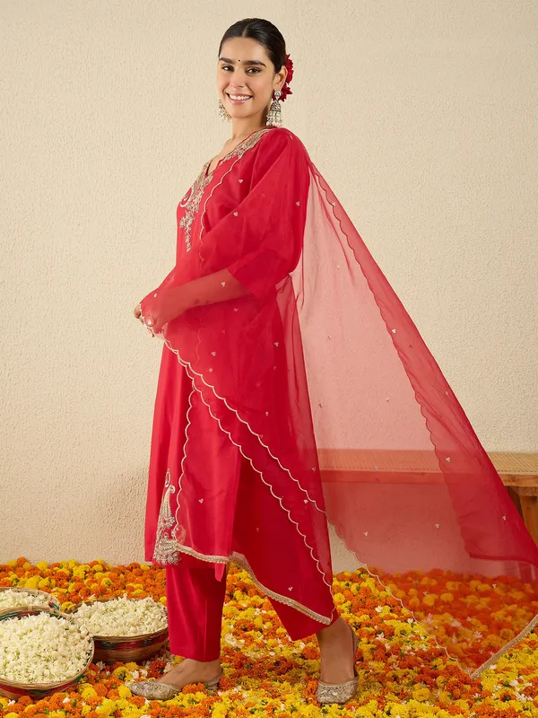 Red_Embroidered_Straight_Kurta_Trousers_With_Dupatta_Set