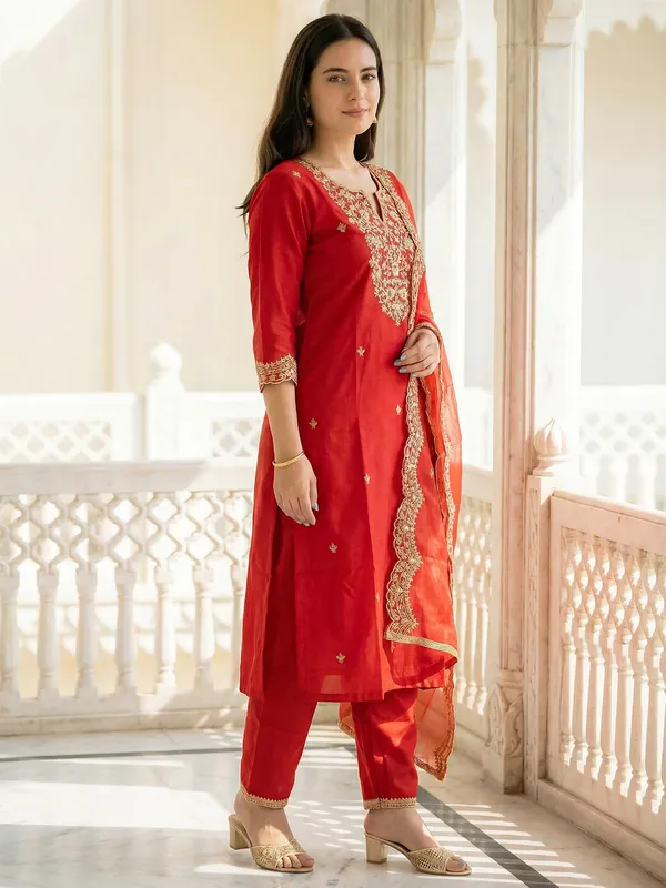 Red_Liva_Embroidered_Kurta_Trouser_Dupatta_Set