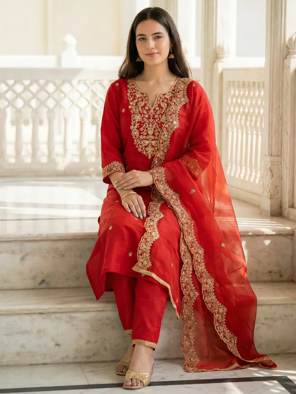 Red_Liva_Embroidered_Kurta_Trouser_Dupatta_Set