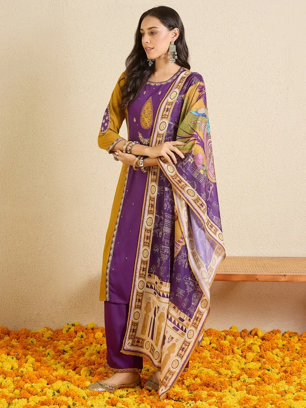 Purple_Embroidered_Viscose_Rayon_Kurta_Trouser_Dupatta_Set