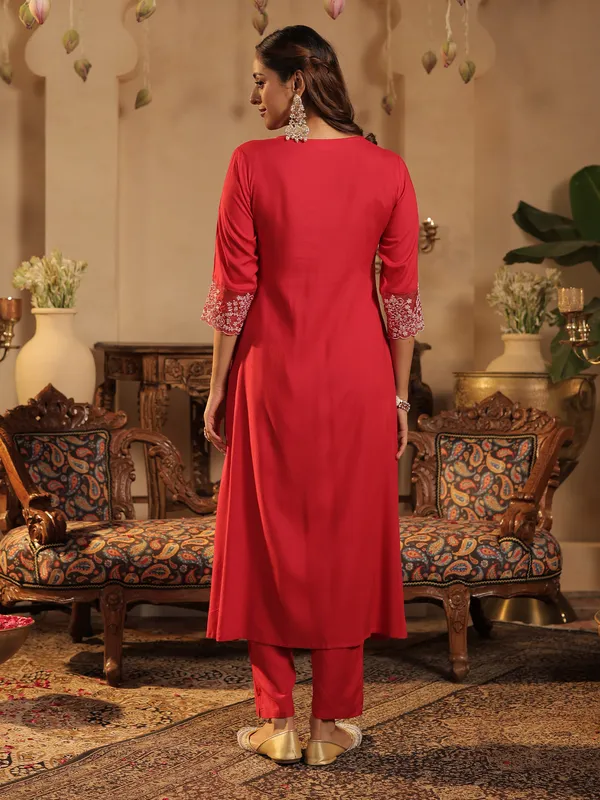 Pink_Embroidered_A-Line_Kurta_Trousers_With_Dupatta_Set