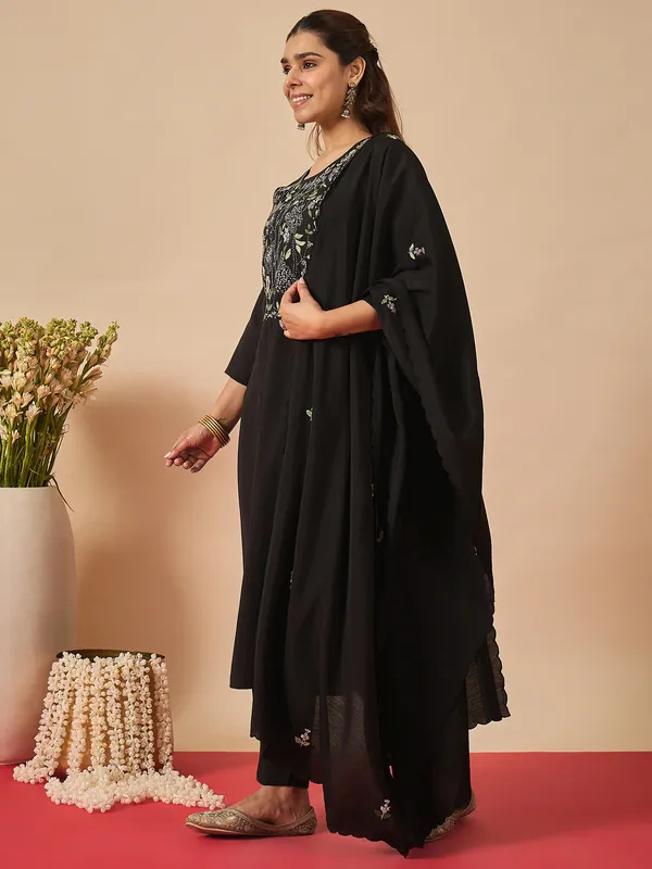 Black_Embroidered_Silk_Kurta_Trouser_Dupatta_Set