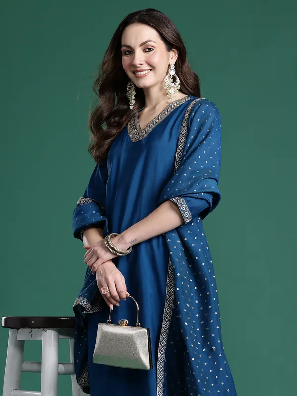 Blue_Embroidered_Straight_Kurta_Trousers_With_Dupatta_set