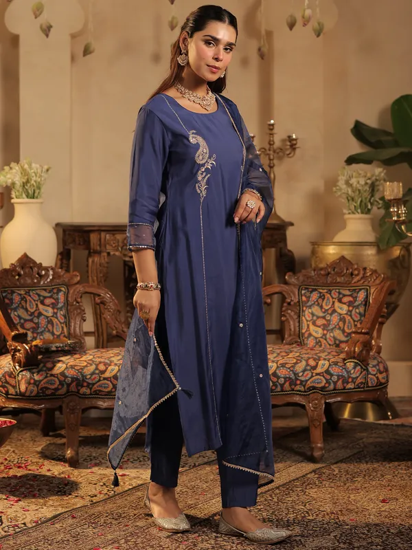 Blue_Embroidered_Straight_Kurta_Trousers_With_Dupatta_Set