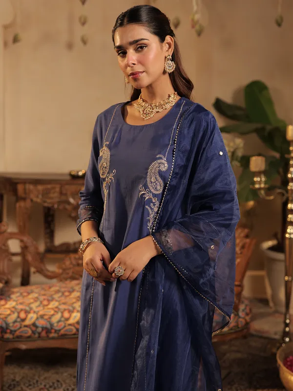 Blue_Embroidered_Straight_Kurta_Trousers_With_Dupatta_Set