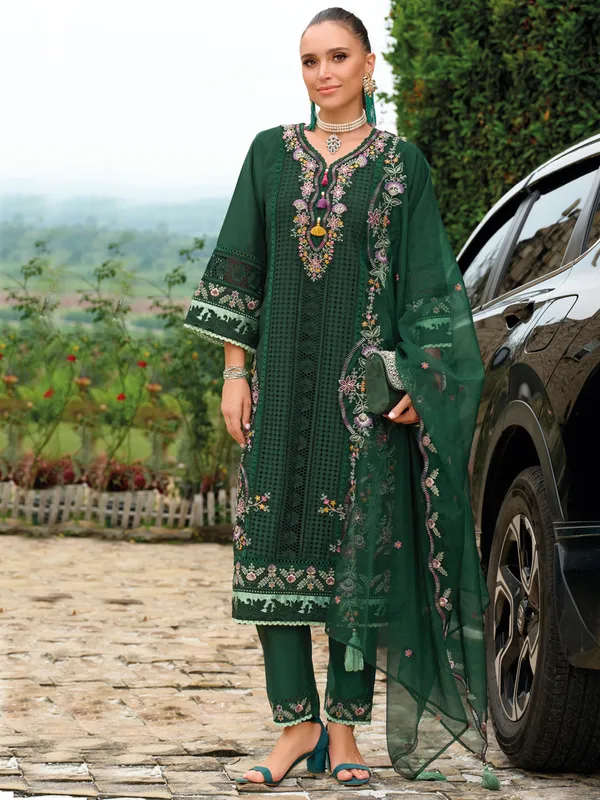 Green_Embroidered_Straight_Kurta_Trousers_With_Dupatta_Set