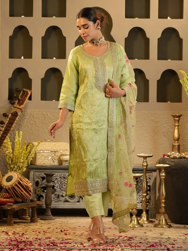 Green_Embroidered_Silk_Kurta_Trouser_Dupatta_Set