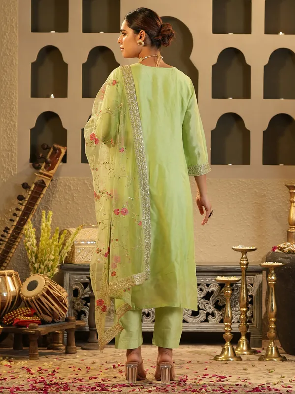 Green_Embroidered_Silk_Kurta_Trouser_Dupatta_Set
