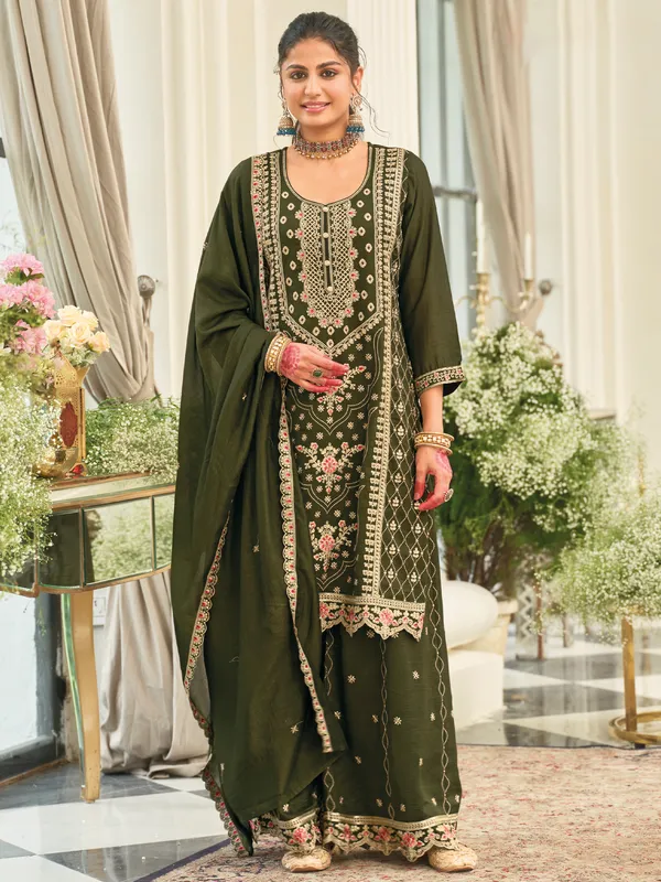 Green_Embroidered_Silk_Kurta_Trouser_Dupatta_Set