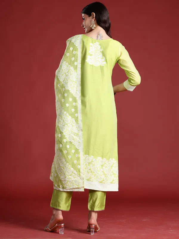 Green_Silk_Blend_Printed_Kurta_Trouser_Dupatta_Set