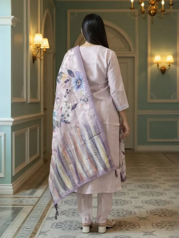 Lavender_Embroidered_Cotton_Blend_Kurta_Trouser_Dupatta_Set