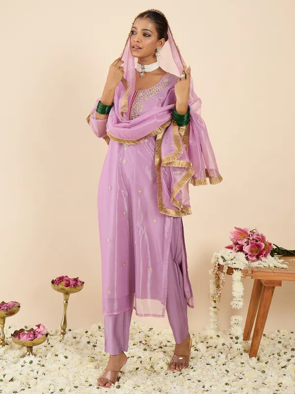 Lavender_Embroidered_Straight_Kurta_Trousers_With_Dupatta_Set