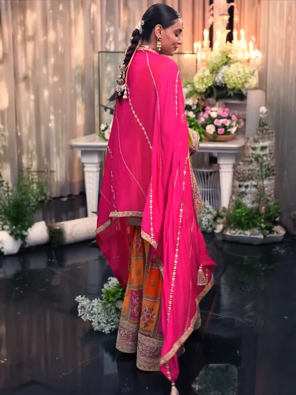 Multicolor_Embroidered_Chinon_Kurta_Trouser_Dupatta_Set
