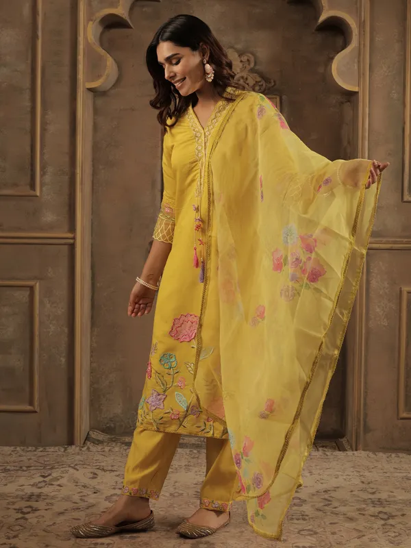 Mustard_Embroidered_Straight_Kurta_Trousers_With_Dupatta_Set