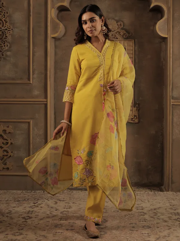 Mustard_Embroidered_Straight_Kurta_Trousers_With_Dupatta_Set