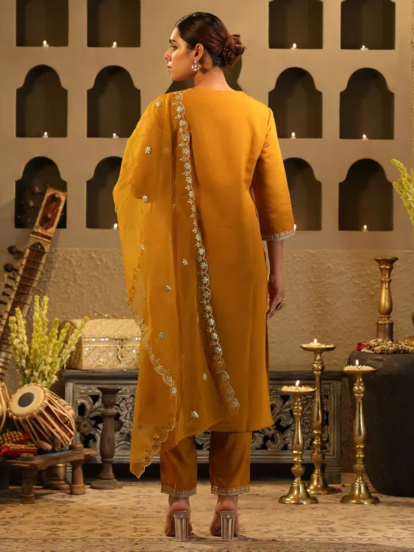 Mustard_Embroidered_Straight_Kurta_Trousers_With_Dupatta_Set