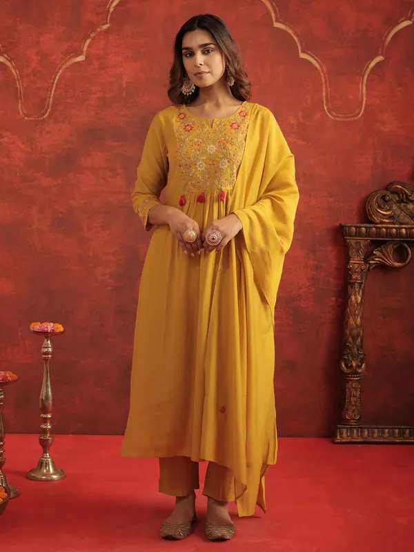 Mustard_Embroidered_Silk_Kurta_Trouser_Dupatta_Set