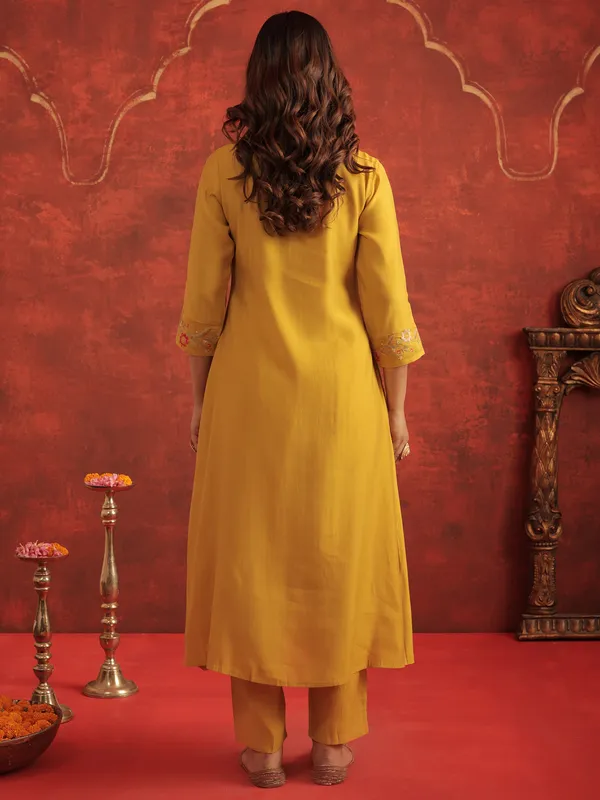 Mustard_Embroidered_Silk_Kurta_Trouser_Dupatta_Set