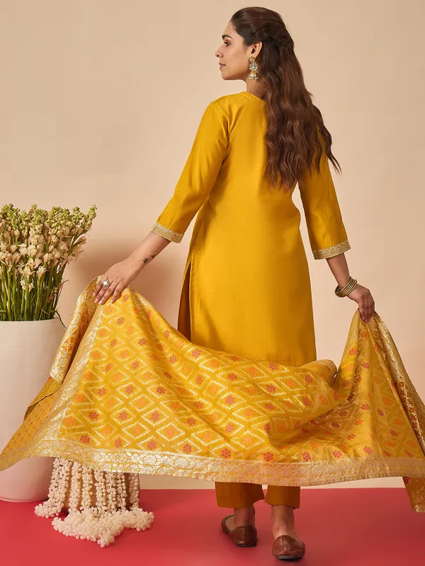 Mustard_Embroidered_Straight_Kurta_Trousers_With_Dupatta_set