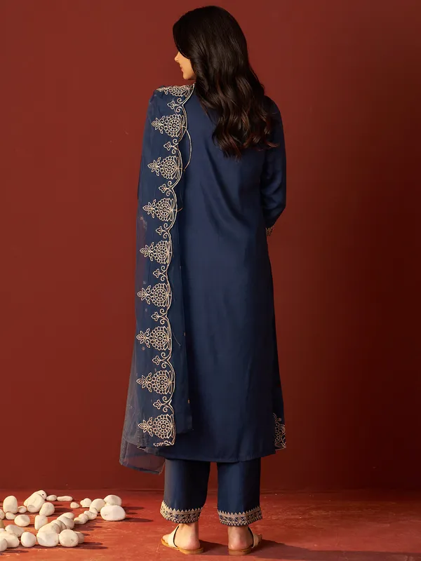 Navy_Blue_Embroidered_Chinon_Kurta_Trouser_Dupatta_Set