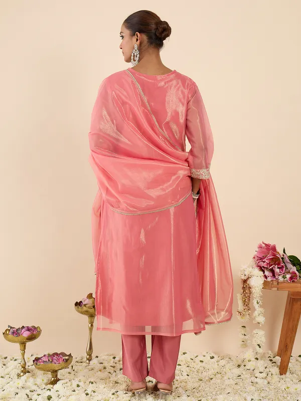 Orange_Silk_Blend_Embroidered_Kurta_Trouser_Dupatta_Set