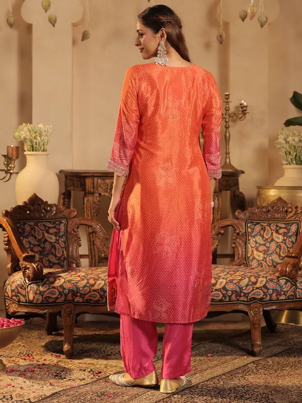 Orange_Silk_Blend_Embroidered_Kurta_Trouser_Dupatta_Set