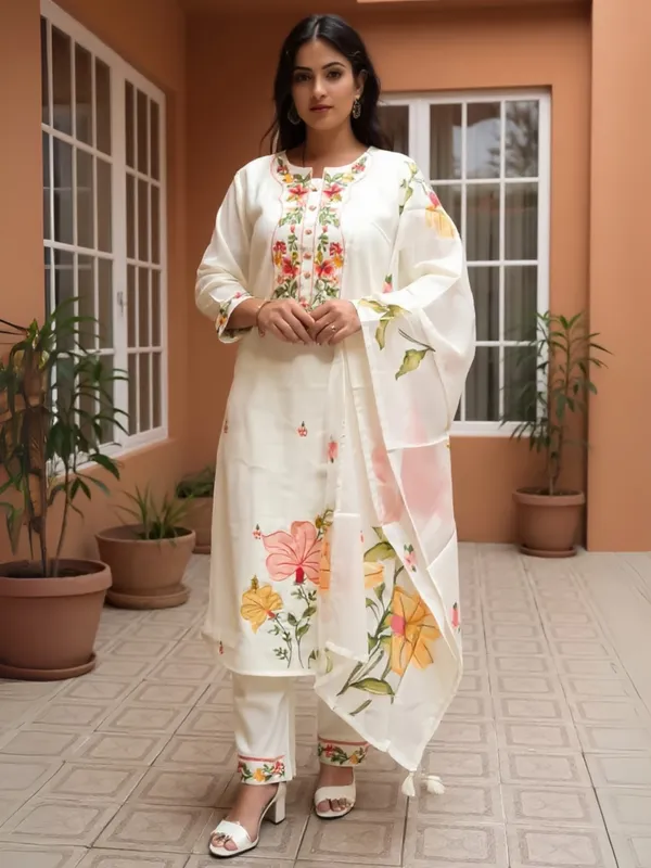 Off_White_Embroidered_Pure_Cotton_Kurta_Trouser_Dupatta_Set