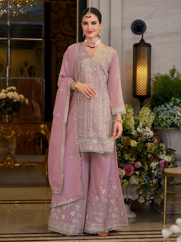 Pink_Embroidered_Chinon_Kurta_Trouser_Dupatta_Set