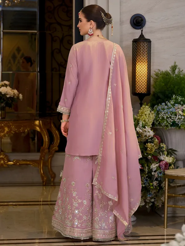 Pink_Embroidered_Chinon_Kurta_Trouser_Dupatta_Set