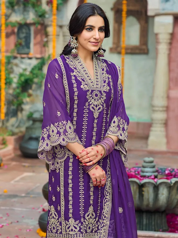 Purple_Embroidered_Organza_Kurta_Trouser_Dupatta_Set