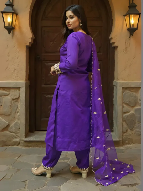 Purple_Embroidered_Silk_Kurta_Trouser_Dupatta_Set