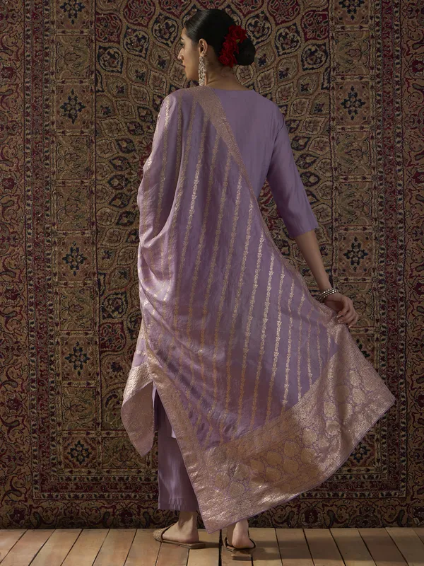 Purple_Embroidered_Silk_Kurta_Trouser_Dupatta_Set