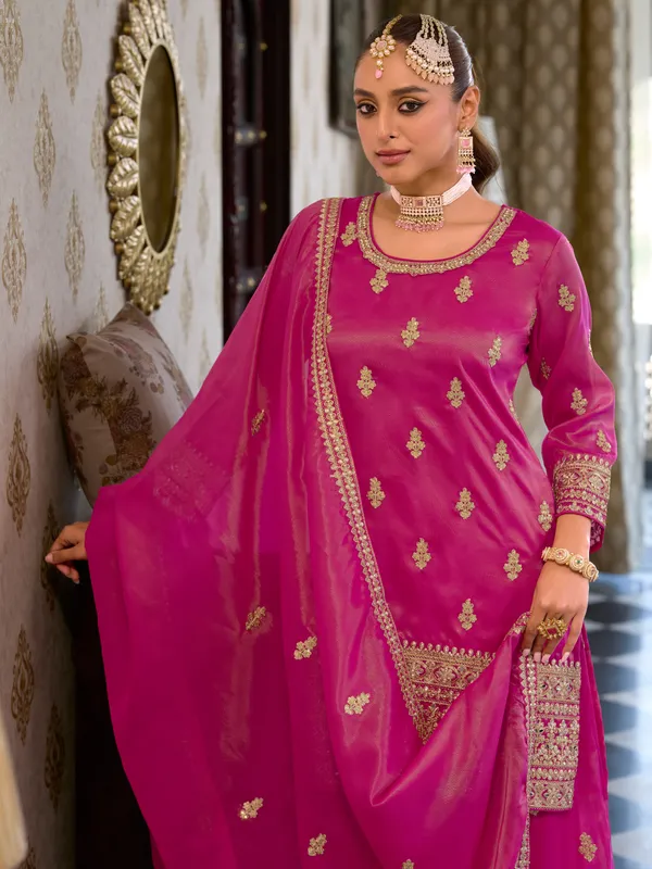 Pink_Embroidered_Silk_Kurta_Trouser_Dupatta_Set