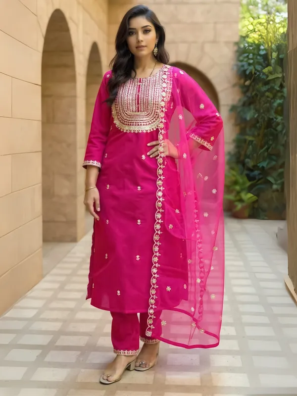 Pink_Embroidered_Silk_Kurta_Trouser_Dupatta_Set
