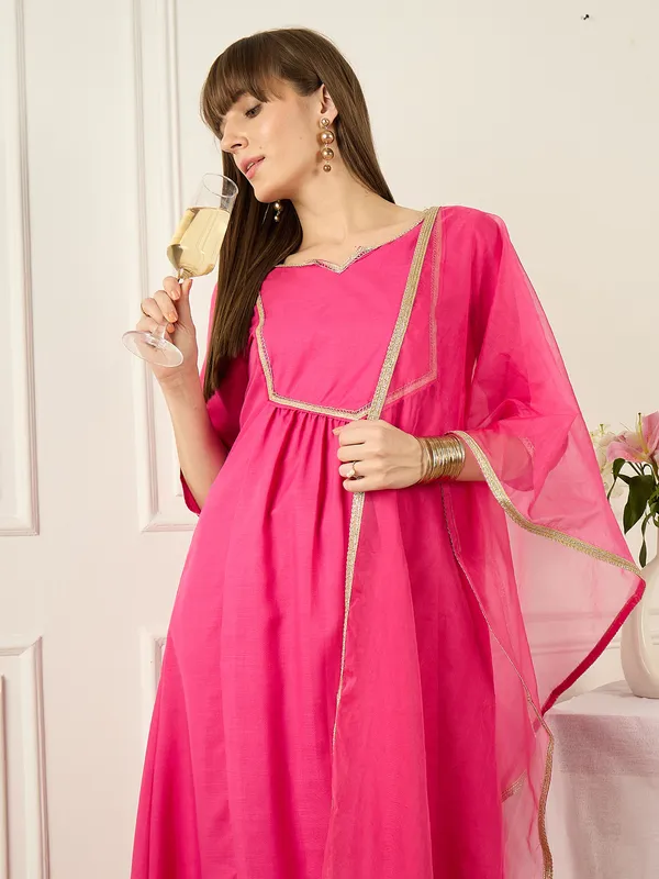 Pink_Self_Design_A-Line_Kurta_TrousersWith_Dupatta_set