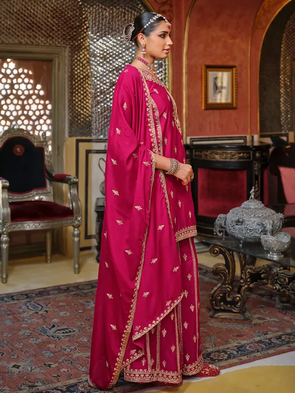 Pink_Embroidered_Chinon_Kurta_Trouser_Dupatta_Set
