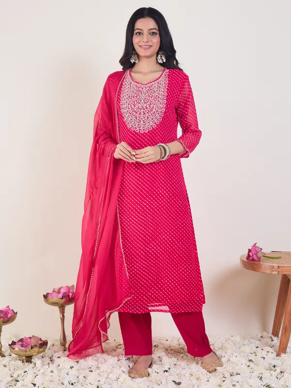 Pink_Georgette_Embroidered_Kurta_Trouser_Dupatta_Set