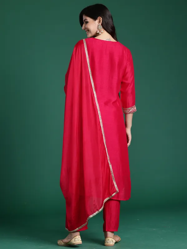 Magenta_Embroidered_Straight_Kurta_Trousers_With_Dupatta_Set