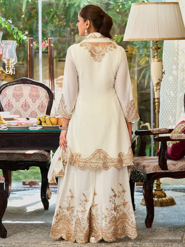 White_Embroidered_Chinon_Kurta_Trouser_Dupatta_Set
