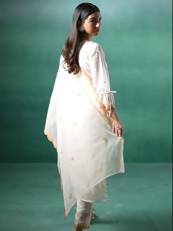 White_Organza_Embroidered_Kurta_Trouser_Dupatta_Set