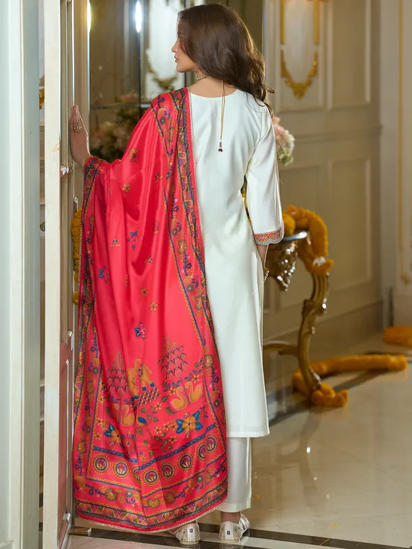 White_Embroidered_Silk_Kurta_Trouser_Dupatta_Set